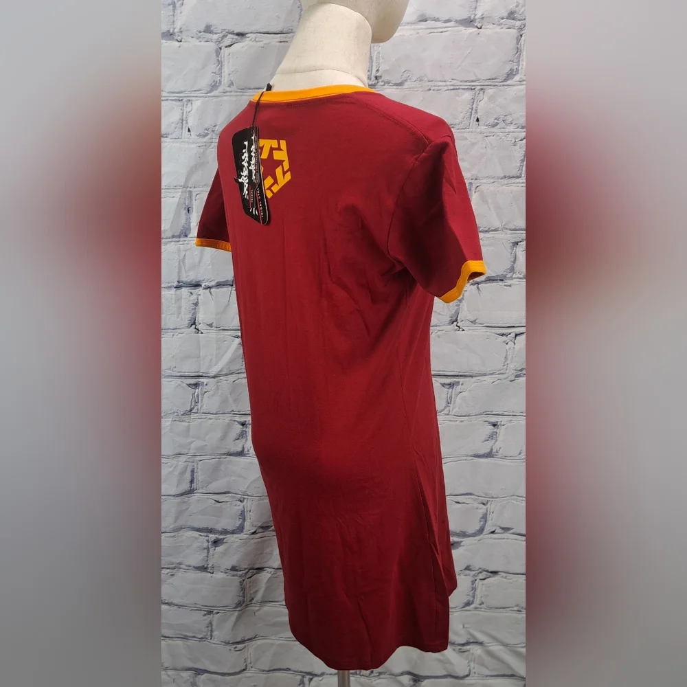 NWT Vintage Tribal Gear Women's T-Shirt Dress Mini Trucker Cranberry Y2K Large - Picture 4 of 15